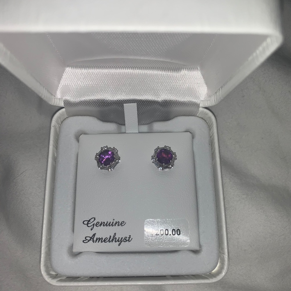 Genuine amethyst earrings